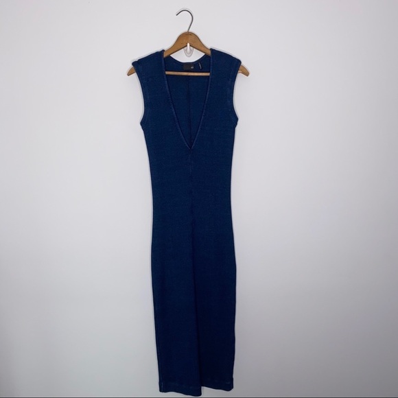 AG ADRIANO GOLDSCHMIED THE PI MEDIUM FITTED LONG STRETCHY MAXI DRESS - Picture 5 of 14